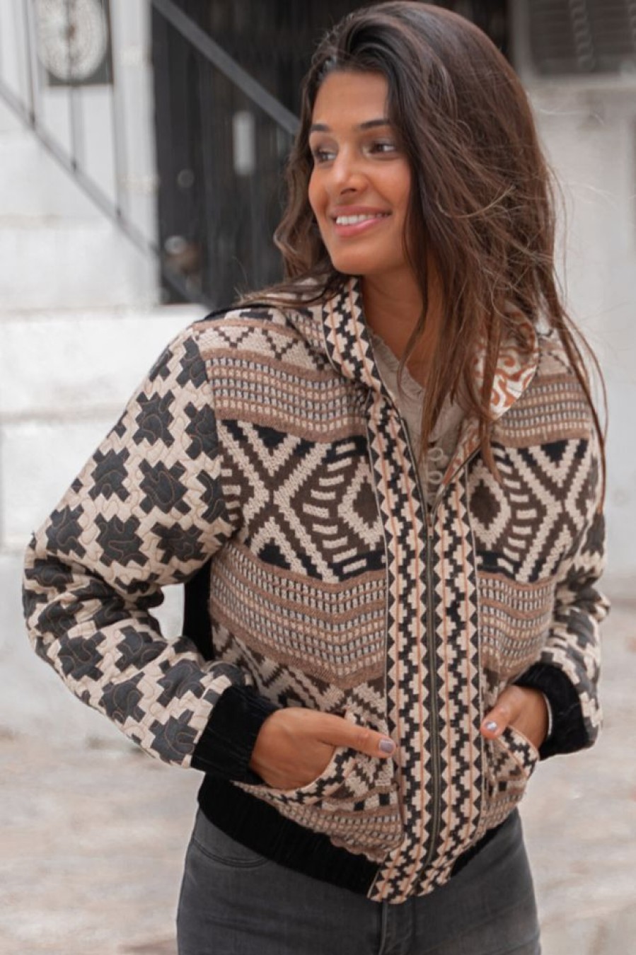 Kleidung ibizamode  | Jacke Nyra Indian Brown